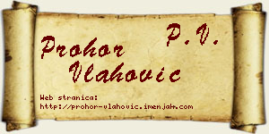 Prohor Vlahović vizit kartica
